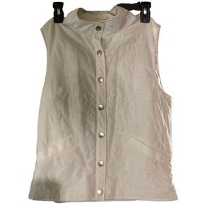 Mountain Lake Petite Size Small quilted vest white Button Down Sleeveless